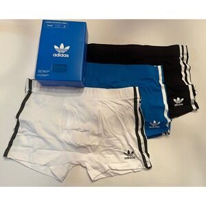 Adidas 3 Pack Comfort Flex Cotton 3 Stripes Boxer Trunks Size Medium 32-34